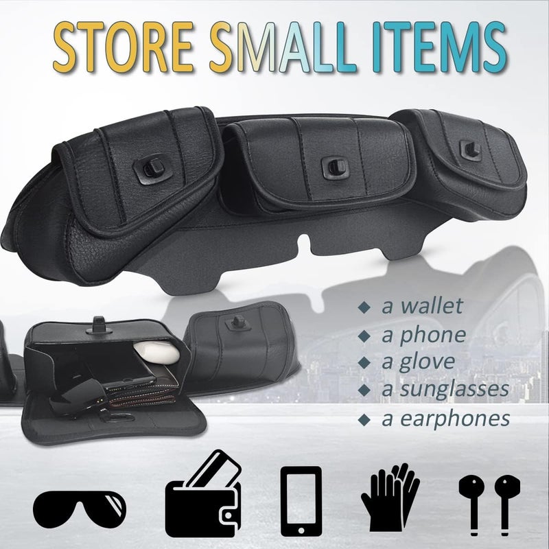 FOVPLUE Three Pocket Fairing Pouch for Harley Davidson 1997-2013 Electra Glide, Street Glide, and Trike Models - Black - Image 3