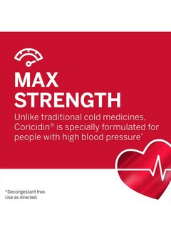 Coricidin HBP , Decongestant-Free Cold Symptom Relief for People with High Blood Pressure, Maximum Strength, Flu & Chest Congestion Liquid Gels, 24 Count  - Image 5