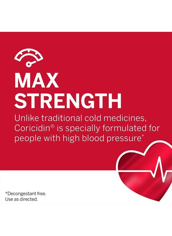 Coricidin HBP , Decongestant-Free Cold Symptom Relief for People with High Blood Pressure, Maximum Strength, Flu & Chest Congestion Liquid Gels, 24 Count  - Image 5