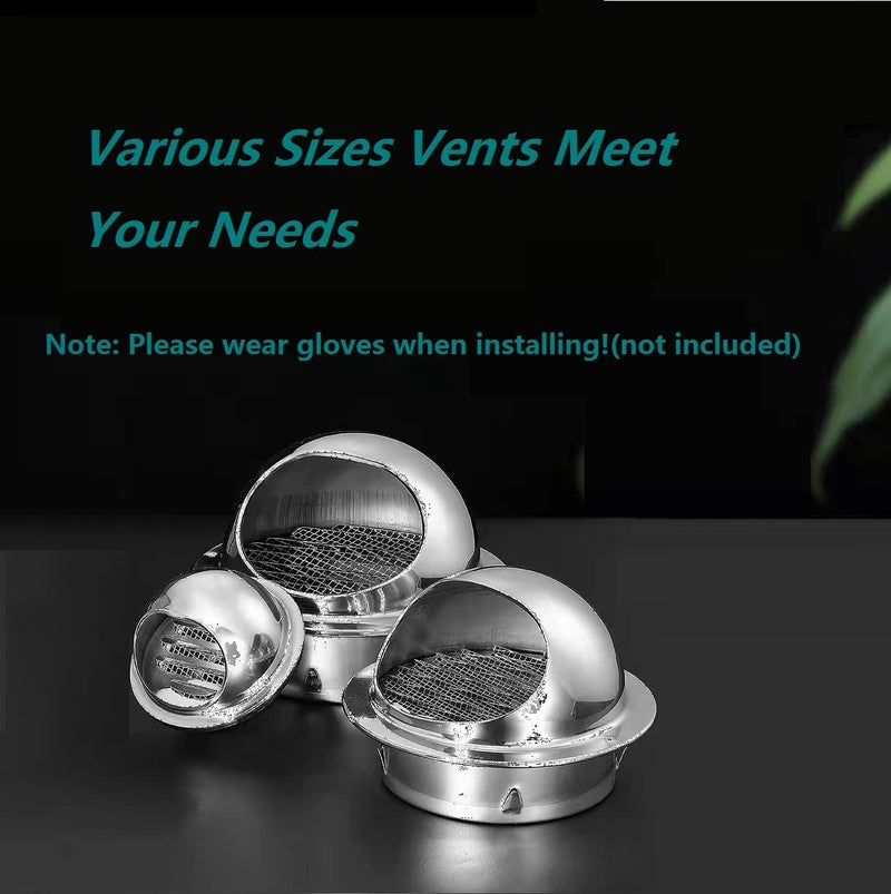 Allvent 4 Inch Wall Vent Cover Allvent Stainless Steel Round Exhaust Grille Ventilation Outlet Wall Air Vent Dryer Hood External Extractor - Image 5