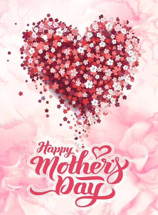 Pfrewn Wamika Mother's Day Garden Flag 12 x 18 Double Sided, Flowers Foral Heart Pink Carnation Petal House Yard Flags Welcome Outdoor Indoor Best Mom Love Banner for Party Holiday Home Decorations - Image 1