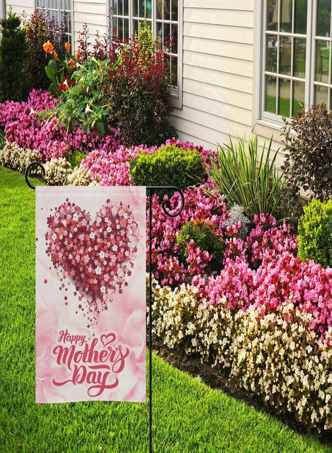 Pfrewn Wamika Mother's Day Garden Flag 12 x 18 Double Sided, Flowers Foral Heart Pink Carnation Petal House Yard Flags Welcome Outdoor Indoor Best Mom Love Banner for Party Holiday Home Decorations - Image 2