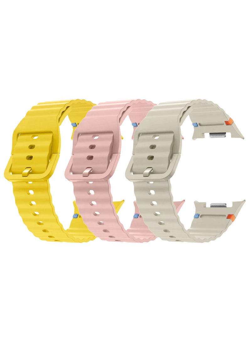 CATANES 3 Packs Silicone Ocean Band for Samsung Galaxy Watch 8 Classic 46mm and Watch 8 40mm 44mm - Sport Band Strap - Image 1