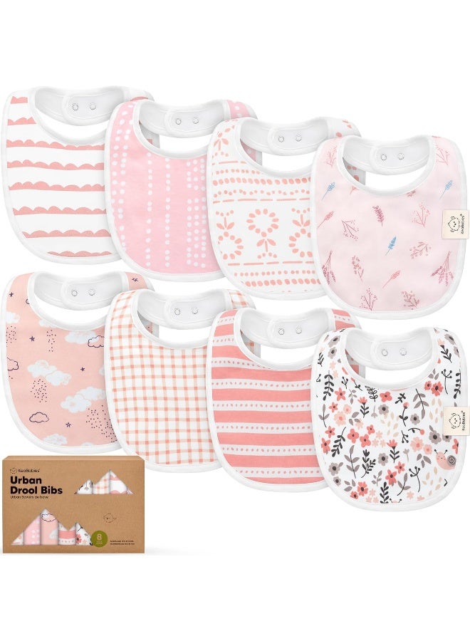 KeaBabies 8-Pack Organic Baby Bibs for Boys, Girls - Soft Cotton Drooling and Teething Bibs for Baby Girl & Boy, Extra Absorbent, Easy to Clean & Put On for Toddler, Newborn, Infant 0-24 Months (Sweet Charm) - Image 1