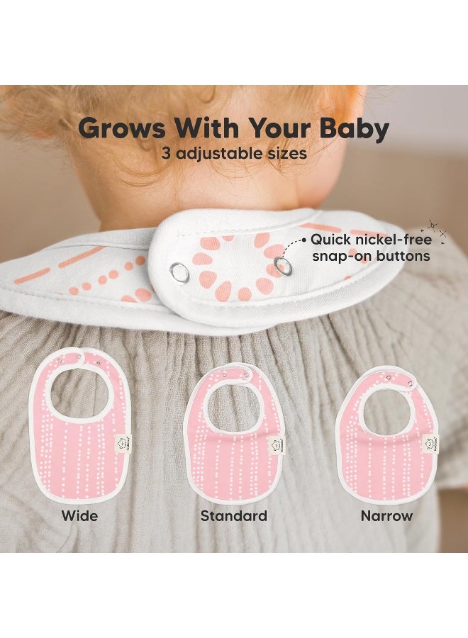 KeaBabies 8-Pack Organic Baby Bibs for Boys, Girls - Soft Cotton Drooling and Teething Bibs for Baby Girl & Boy, Extra Absorbent, Easy to Clean & Put On for Toddler, Newborn, Infant 0-24 Months (Sweet Charm) - Image 4