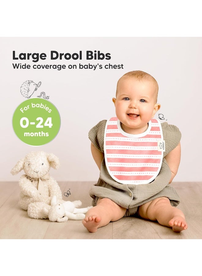 KeaBabies 8-Pack Organic Baby Bibs for Boys, Girls - Soft Cotton Drooling and Teething Bibs for Baby Girl & Boy, Extra Absorbent, Easy to Clean & Put On for Toddler, Newborn, Infant 0-24 Months (Sweet Charm) - Image 2