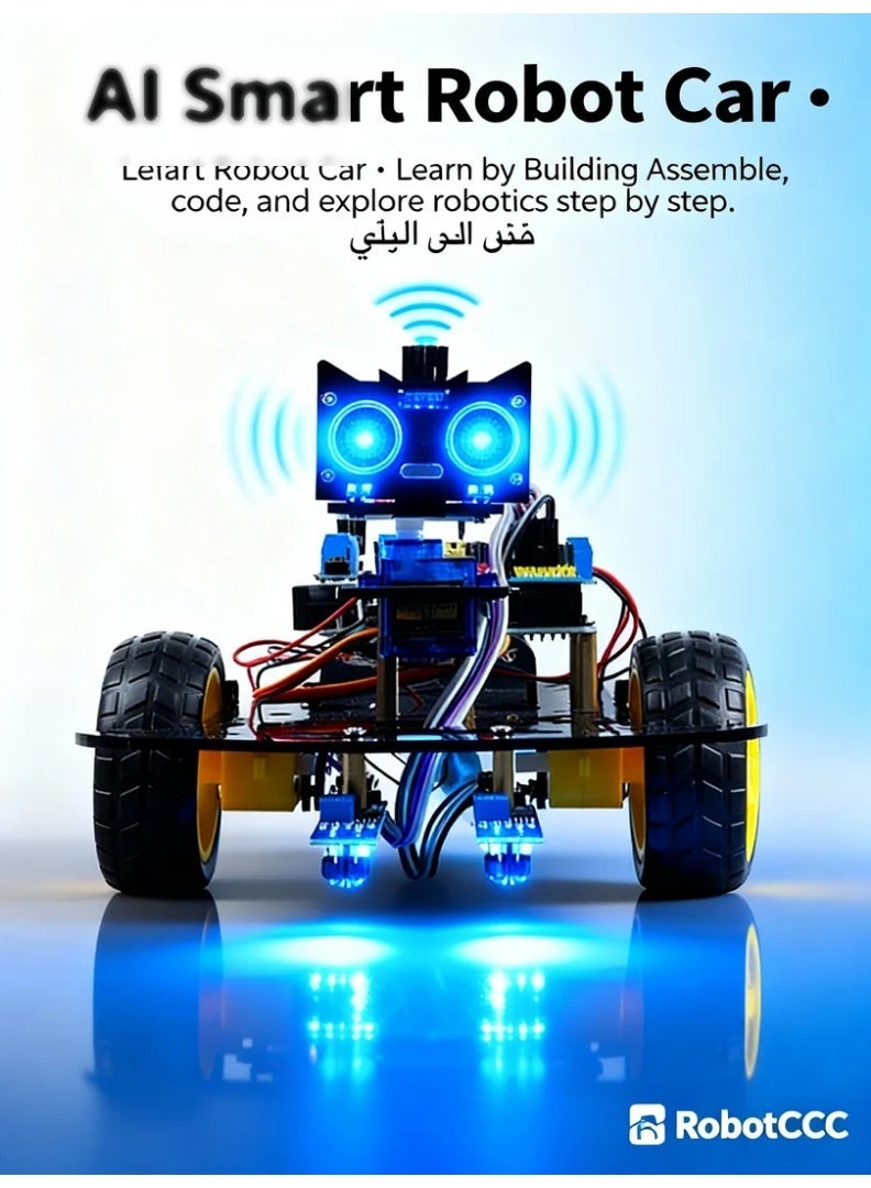 robotgcc STEM SmaSmart Obstacle-Avoidance Car Kit 3-5 V Programmable DIY Robot | IR Line Tracking + Ultrasonic Distance Sensor + Motor Driver Module | STEM Educational Robotics Platformrt Car Robot Kit | Arduino Learning Platform | IR Line Tracking + Ultrasonic Distance Sensor | DIY Coding Education | Maker Lab Project | Safe 3-5 V Low-Voltage Power - Image 1