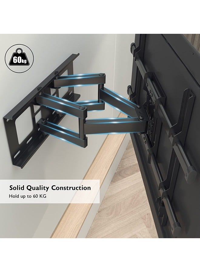 Arabest TV Wall Mount for Flat and Curved LCD LED TV 32-84 Inches up to 60 kg, Adjustable and Tilting TV Wall Mount, Strong and Sturdy Double Arms, Max VESA 600 x 400 mm - Image 2
