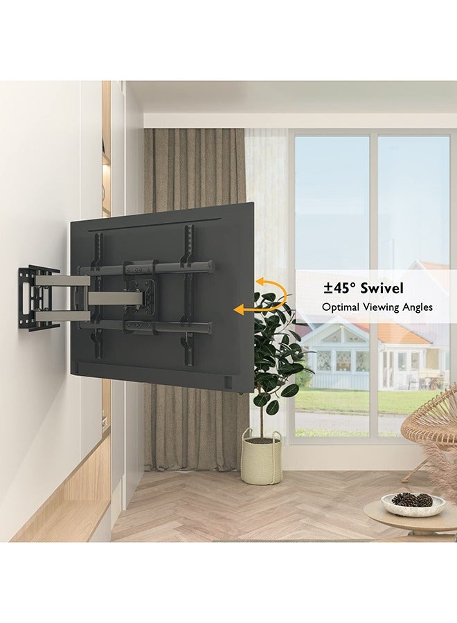 Arabest TV Wall Mount for Flat and Curved LCD LED TV 32-84 Inches up to 60 kg, Adjustable and Tilting TV Wall Mount, Strong and Sturdy Double Arms, Max VESA 600 x 400 mm - Image 3