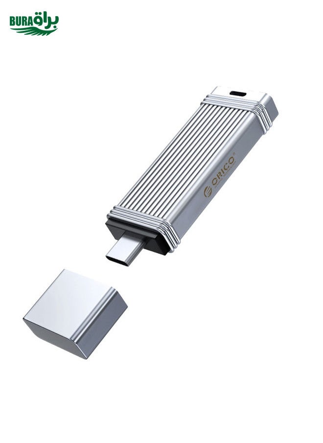 BURAQ ORICO USB Flash Drive, Read: 100MB/s, Write: 50MB/s, Memory:64GB, Port:Type-C(Silver)  - Image 1