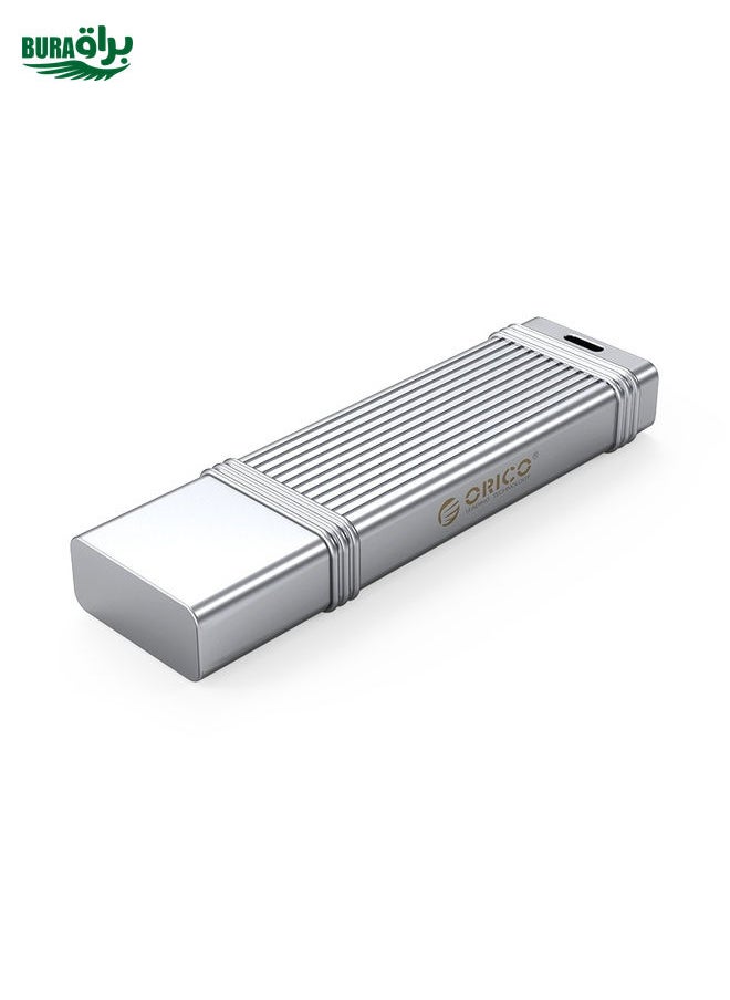 BURAQ ORICO USB Flash Drive, Read: 100MB/s, Write: 50MB/s, Memory:64GB, Port:Type-C(Silver)  - Image 2