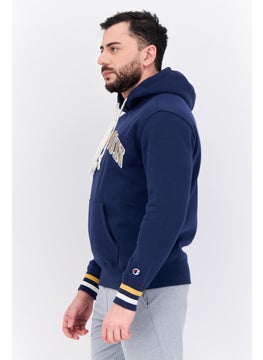 Champion Men Sportswear Fit Long Sleeves Outdoor Hoodies, Navy Blue Combo  - Image 2