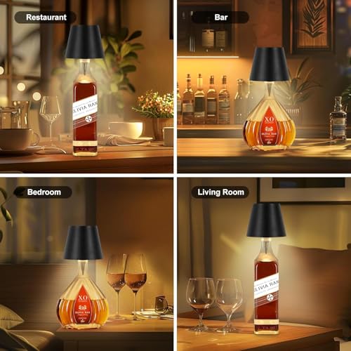 XERGY Wireless LED Bottle Lamp – USB-C Rechargeable, 3-Color Dimmable Touch Light for Liquor Bottles, Bedside, Home & Bar Decor (Bottle Not Included) - Image 4