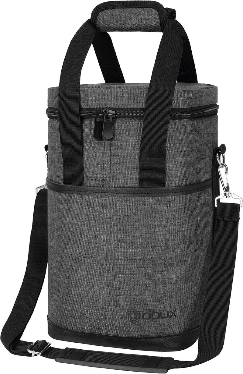 OPUX 4,6 Bottle Wine Bag Tote Carrier | Leakproof Insulated Wine Cooler Bag for Travel, BYOB, Picnic | Padded Portable Wine Bottle Bag for Dinner Party, Christmas Gift for Wine Lovers, Women, Men - Image 1