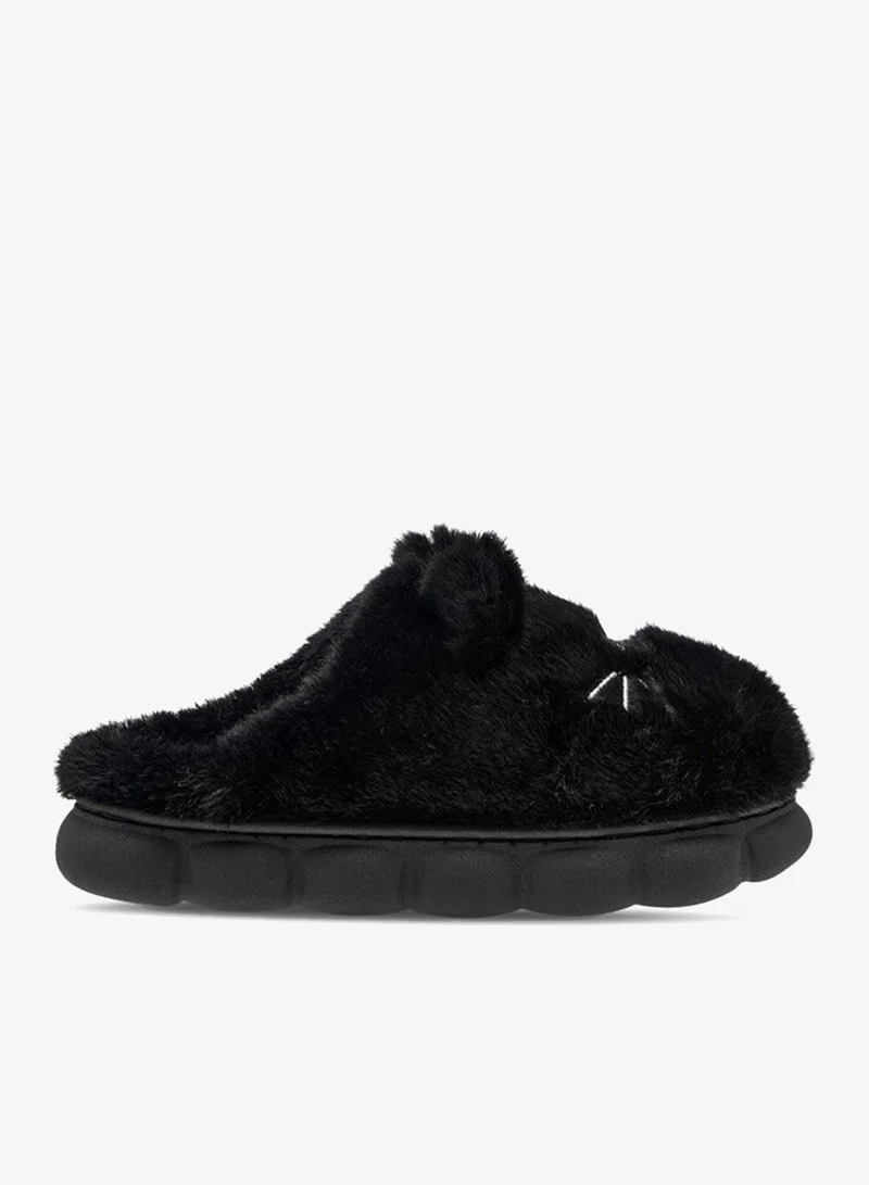 لو كونفورت شبشب نسائي فرو صناعي بتطريز أذن