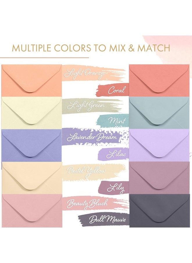 MATICAN - Gift Card Envelopes - 100-Count Mini Envelopes, Paper Business Card Envelopes, Bulk Tiny Envelope Pockets, 10 Pastel Colors, 4 X 2.7 Inches - Image 1