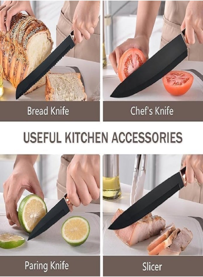 Silicone Kitchen Utensil Set 19-Piece – Heat Resistant Nonstick Cooking Utensils with Wooden Handles & Holder, BPA Free Food Grade Spatula and Spoon Set for Kitchen - Image 4