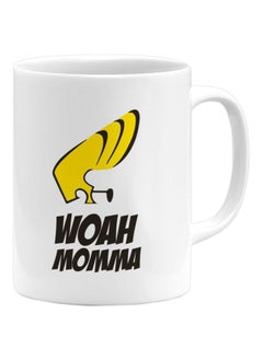 LIT Woah Momma Johnny Bravo Printed White Ceramic Coffee Mug 