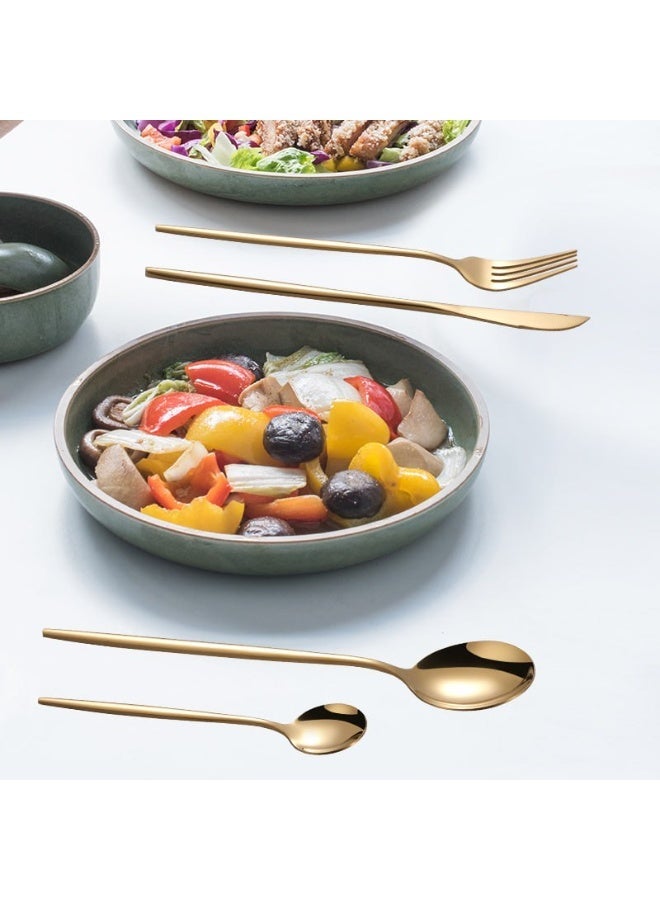 High quality 24-piece spoon set: 6 forks, 6 knives, 6 tablespoons, 6 teaspoons, 18/8 stainless steel - Image 3