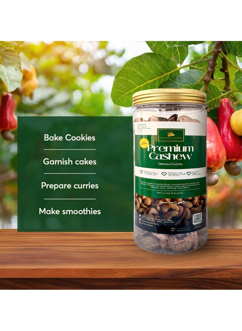 The Caphe Vietnam Pack of 3 - Premium Wood Fire Cashew Nuts, Salted Cashews with Skin, 500g Per Box - Image 3