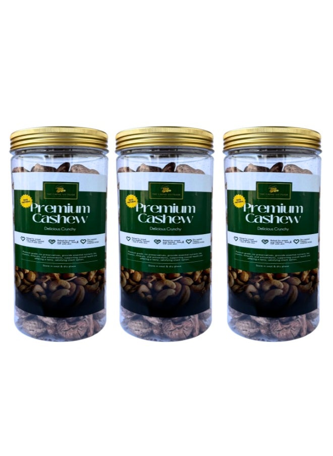 The Caphe Vietnam Pack of 3 - Premium Wood Fire Cashew Nuts, Salted Cashews with Skin, 500g Per Box  - Image 1