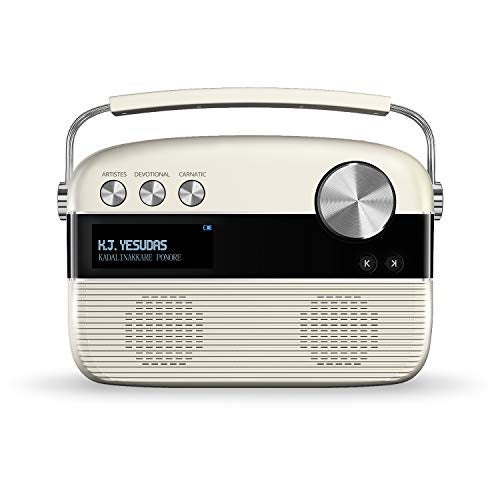 Carvaan Saregama Malayalam - Portable Music Player with 5000 Preloaded Songs, FM/BT/AUX (Porcelain White) - Image 1