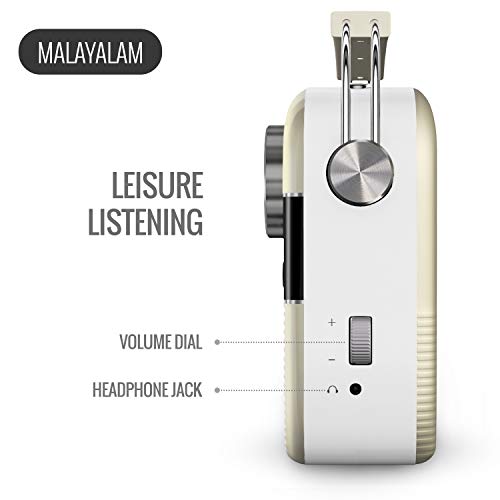 Carvaan Saregama Malayalam - Portable Music Player with 5000 Preloaded Songs, FM/BT/AUX (Porcelain White) - Image 5