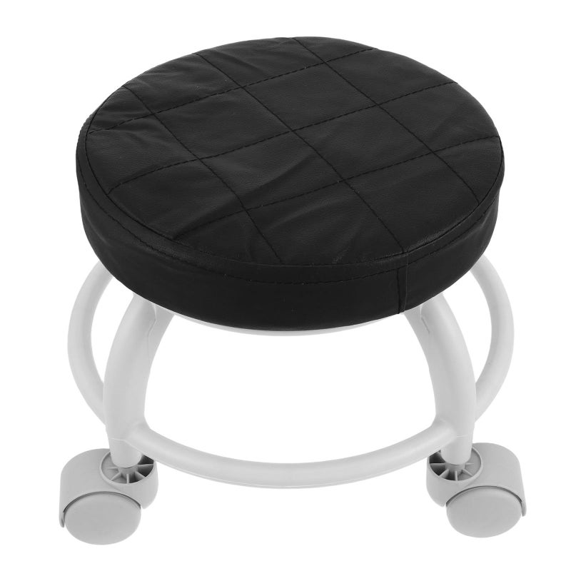 Black Rolling Stool With Wheels Swivel Seat Salon Pedicure Beauty Home - Image 2