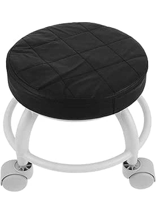 Black Rolling Stool With Wheels Swivel Seat Salon Pedicure Beauty Home - Image 1