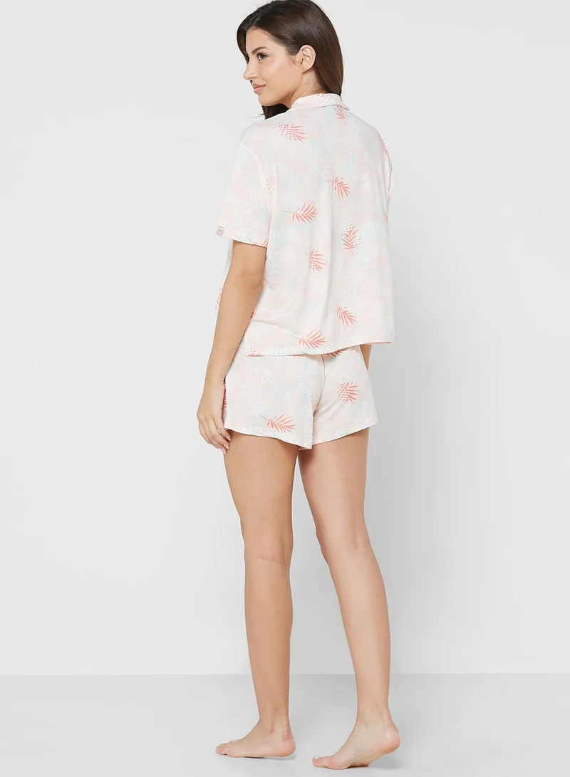 Ann Summers Pink Palm Revere Soft Pyjamas Set