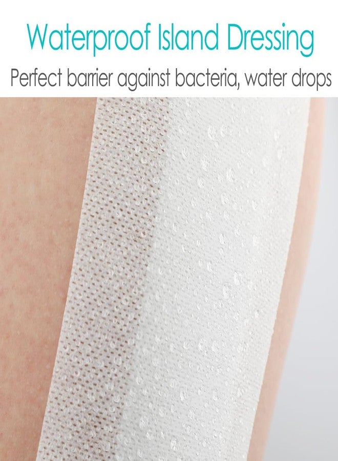 GoToHere Breathable Waterproof Adhesive Island Dressing for Knee/Hip Replacement Wound Incisions Bandages Bordered Gauze 4"X10" with 2"x8" Non Stick Pad No More Wounds Sticking Pack of 10 - Image 2