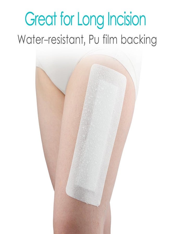 GoToHere Breathable Waterproof Adhesive Island Dressing for Knee/Hip Replacement Wound Incisions Bandages Bordered Gauze 4"X10" with 2"x8" Non Stick Pad No More Wounds Sticking Pack of 10 - Image 5