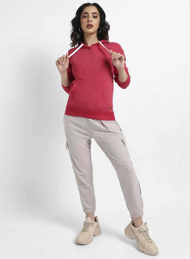 Campus Sutra Pullover Hoodie With Kangaroo Pockets