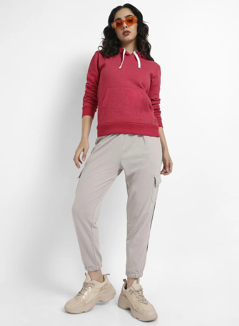 Campus Sutra Pullover Hoodie With Kangaroo Pockets