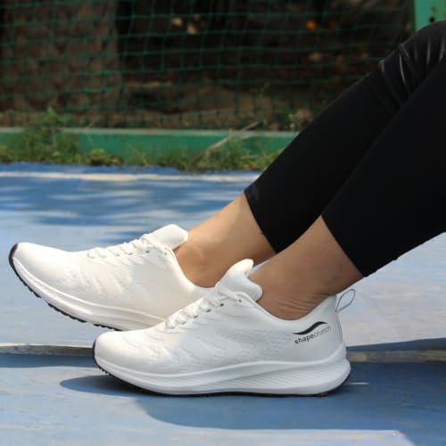 SHAPECRUNCH Arch Support Shoes with Soft Cushioned Insoles for Women for Walking and Running - Comfortable and Stylish (White, UK Footwear Size System, Adult, Women, Numeric, Medium, 5) - Image 4
