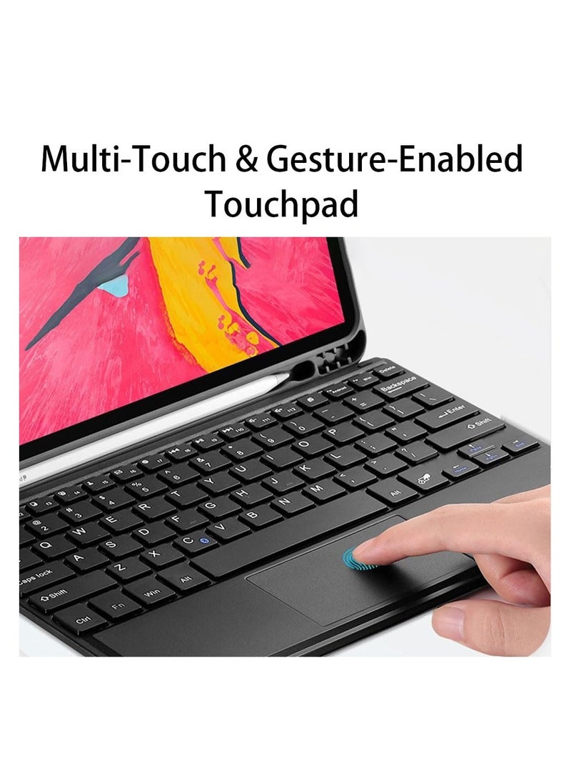 [3 in 1] Arabic and English Keyboard Case for iPad Pro 13 (2024) with Bluetooth Mouse, Stand Case with Pen Holder, Lightweight Magnetic Case, Detachable Touch Keyboard [Pen Not Included]