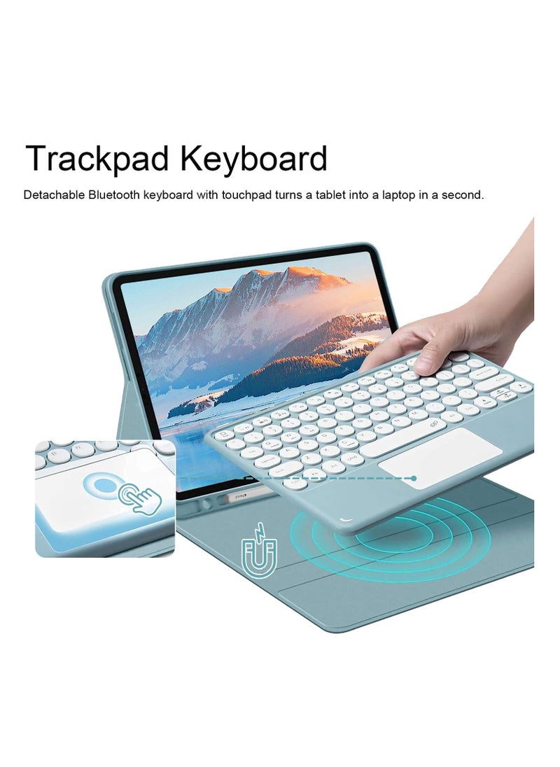 [3 in 1] Arabic and English Keyboard Case for iPad Pro 13 (2024) with Bluetooth Mouse, Stand Case with Pen Holder, Lightweight Magnetic Case, Detachable Touch Keyboard [Pen Not Included]