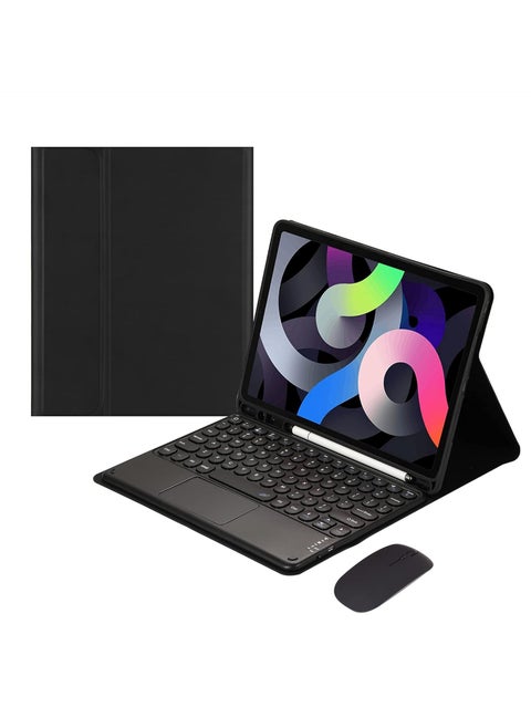 [3 in 1] Arabic and English Keyboard Case for iPad Pro 13 (2024) with Bluetooth Mouse, Stand Case with Pen Holder, Lightweight Magnetic Case, Detachable Touch Keyboard [Pen Not Included]