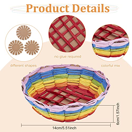 FREEBLOSS 12 Set Basket Weaving Kit Introductory Sewing for Beginners Creative Woven Bowl Suitable for Kids Arts and Crafts Projects with Video Tutorial Easter Basket Activities for Easter Eggs - Image 3