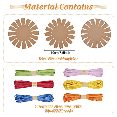 FREEBLOSS 12 Set Basket Weaving Kit Introductory Sewing for Beginners Creative Woven Bowl Suitable for Kids Arts and Crafts Projects with Video Tutorial Easter Basket Activities for Easter Eggs - Image 2