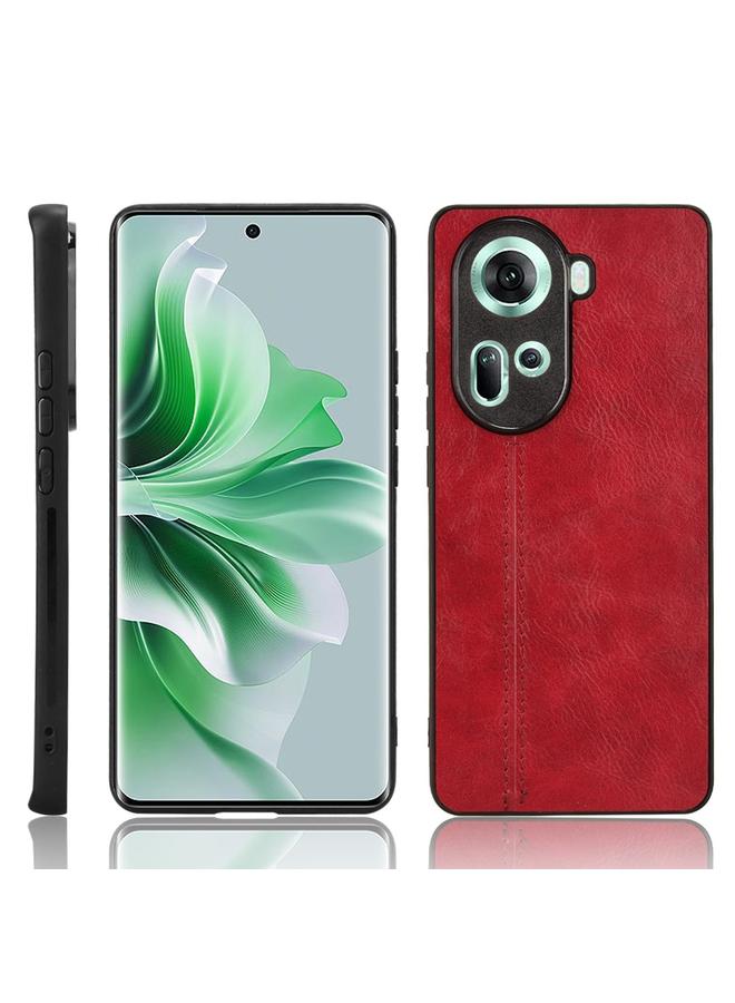 اس-توب جراب لهاتف OPPO Reno 11 5G غطاء خلفي بخياطة بنمط بقرة عالمي - Image 1