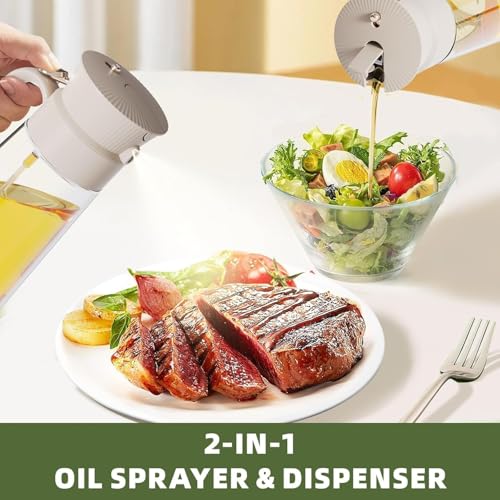 Xpandio 2 in 1 Oil Spray and Container, 580ml/20oz Olive Oil Sprayer, Glass, Dual Mode (Spray & Pour), Cooking, Air Frying - Image 4