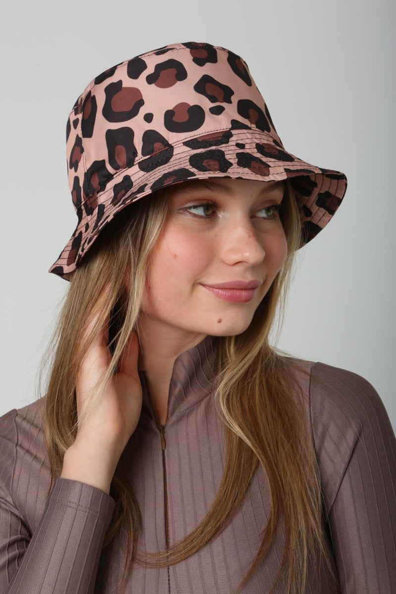 Saria Moda Saria Fashion Leopard Pattern Printed Women's Bucket Hat  - Image 3
