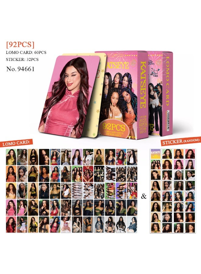 KATSEYE Lomocard & Sticker Set – 92PCS (60 Lomocards + 32 Random Stickers) | Aesthetic Photo Card Collection for Fans