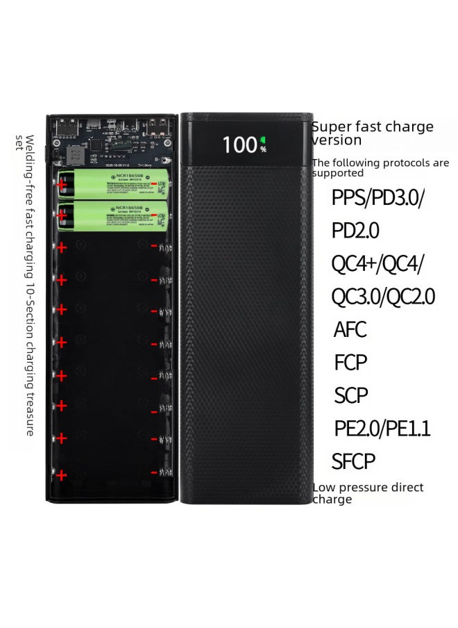Digital Computer/mobile Power/mobile Power Supply - 150w Portable Charger High Capacity Battery Pack For Phones Laptops-Color:S10 White 18W Fast Charge-Power Capacity:50000mAh