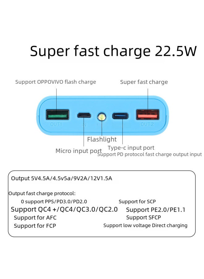Digital Computer/mobile Power/mobile Power Supply - 150w Portable Charger High Capacity Battery Pack For Phones Laptops-Color:S10 White 18W Fast Charge-Power Capacity:50000mAh