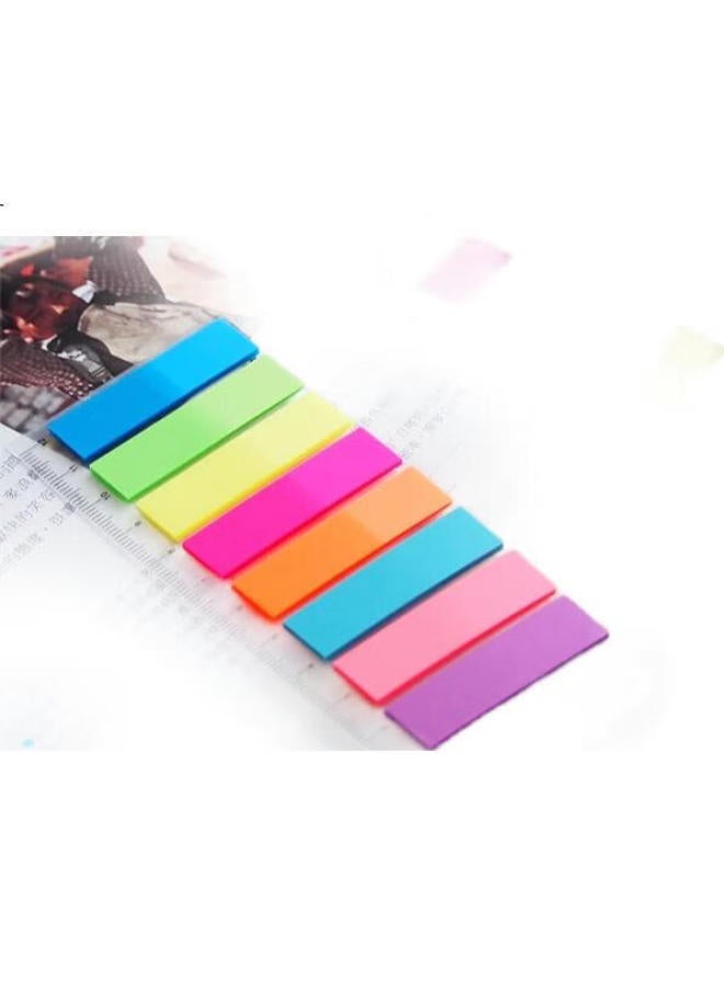 Stickn Transparent Fluorescent Indicator Label Sticker Set 45*12Mm Classification Index Sticky Notes Memo Pad 8 Bags Pack 38011Jd - Image 1