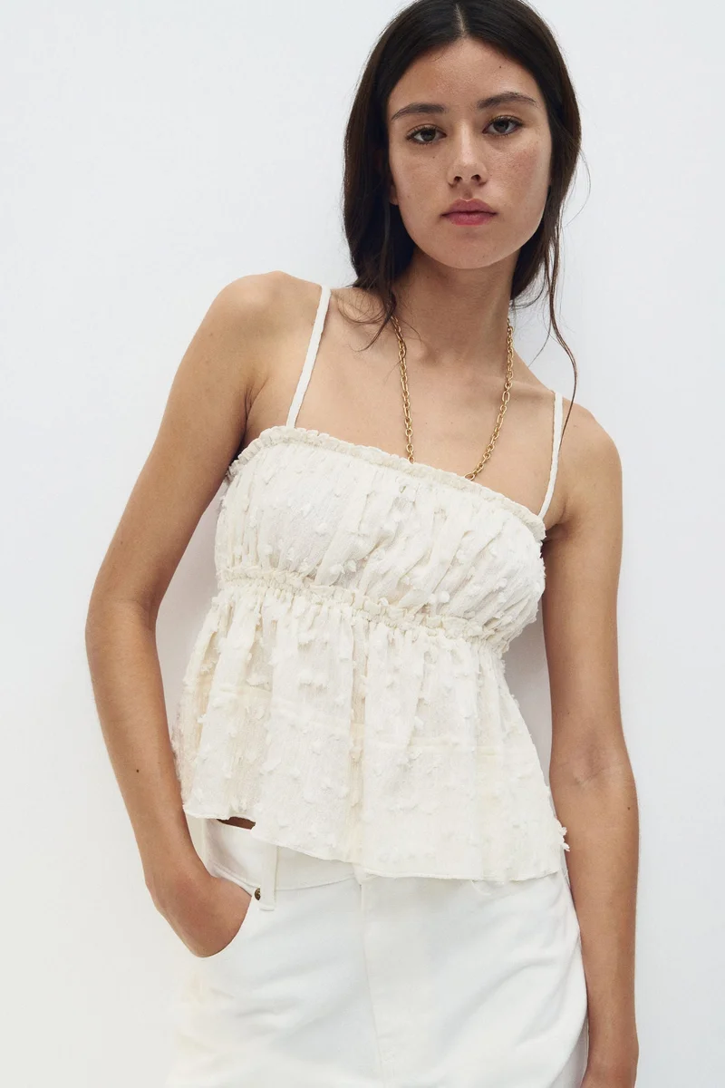 H&M Textured jersey top