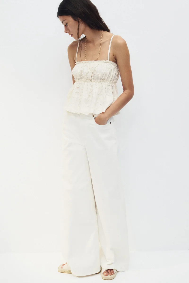 H&M Textured jersey top