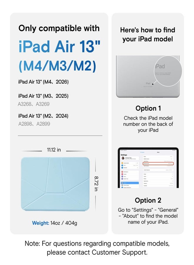 MOFT Dynamic Folio Case for iPad Air 13-inch (M3 2025 / M2 2024),Silm Magnetic Stand Case with 20+ Viewing Angles, Auto Wake/Sleep,Ultra Thin, Soothing Mist x Misty Cove - Image 2